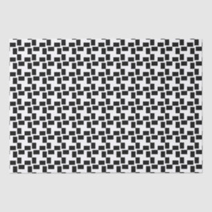 Papier Mousseline À damiers géométrique en noir et blanc