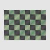 Papier Mousseline À damiers moderne vert olive noir dégradé (Recto)