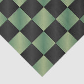 Papier Mousseline À damiers moderne vert olive noir dégradé (Détail)