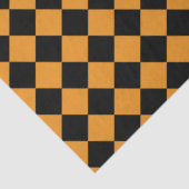 Papier Mousseline à damiers Motif Orange et Black Decoupage (Détail)