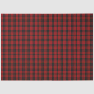 Papier Mousseline à damiers Noël Rouge Buffalo Plaid