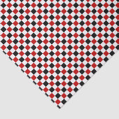 Papier Mousseline à damiers papier rouge-blanc-noir (Détail)