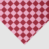 Papier Mousseline à damiers rose et bourgogne (Détail)
