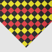 Papier Mousseline à damiers rouge, noir et jaune (Détail)