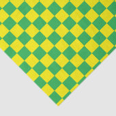 Papier Mousseline à damiers vert et jaune (Détail)