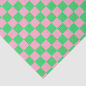 Papier Mousseline à damiers vert et rose (Détail)