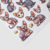Papier Mousseline A Fantastic Mix of Hairless Cats Illustrations (Détail)