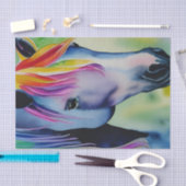 Papier Mousseline A Horse in Fun Colors Decoupage (Artisanat)