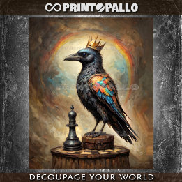 Papier Mousseline A Rainbow Raven King of Chess - Tissue Paper