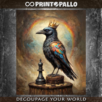 Papier Mousseline A Rainbow Raven King of Chess - Tissue Paper