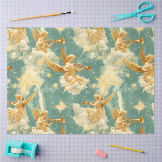 Papier Mousseline A Singing Angel Choir Series Design #11 (Artisanat)