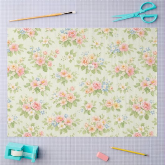 Papier Mousseline A Springy Floral Design #11 (Artisanat)