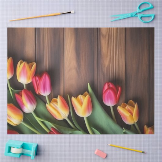 Papier Mousseline A Wood and Tulip Series Design #7 (Artisanat)