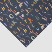Papier Mousseline ABC Farm Life in Navy (Détail)