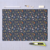 Papier Mousseline ABC Farm Life in Navy (Artisanat)