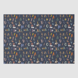Papier Mousseline ABC Farm Life in Navy