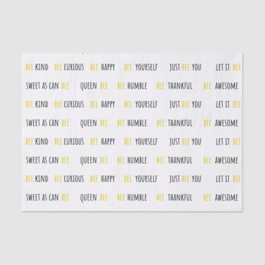 Papier Mousseline Abee Happy Bee Kind Tissus Papier (Recto)