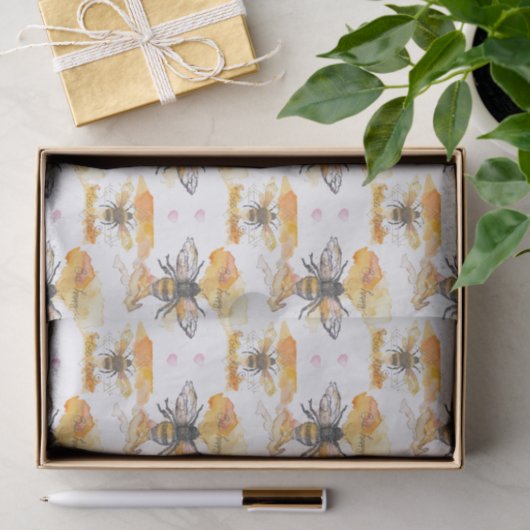 Papier Mousseline Abeille - Abeille heureuse (Cadeau)