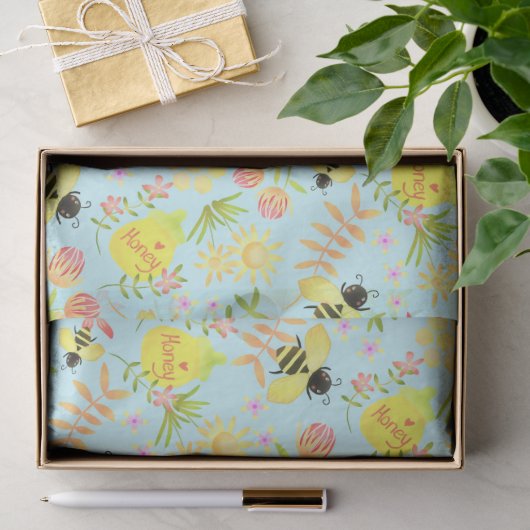 Papier Mousseline Abeille Bleue (Cadeau)