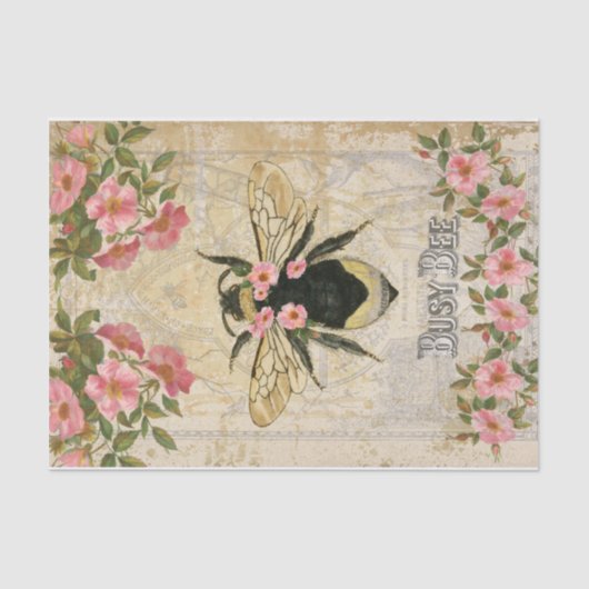 Papier Mousseline Abeille de printemps (Recto)