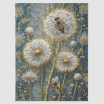 Abeille dorée et Fleur sauvage, Jardin de pissenli