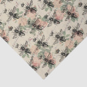 Papier Mousseline Abeille rose à fleurs (Détail)