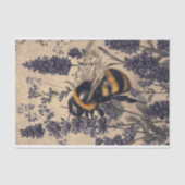 Papier Mousseline Abeille Sur Lavande 1 Papier Découpage (Recto)