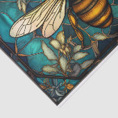 Papier Mousseline Abeille Sur Une Fenêtre En Verre Tiré (Détail)