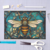 Papier Mousseline Abeille Sur Une Fenêtre En Verre Tiré (Artisanat)