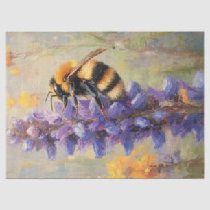Papier Mousseline Abeille sur une page de découpage de fleurs de lup
