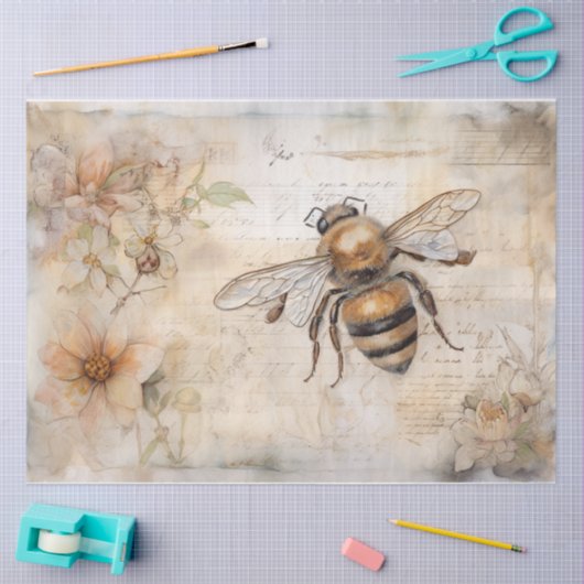 Papier Mousseline Abeille trois (Artisanat)