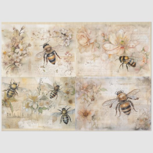 Papier Mousseline Abeilles (Recto)