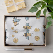 Papier Mousseline Abeilles de miel mignonnes et Fleurs sauvages flor (Cadeau)