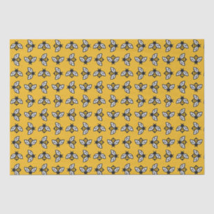 Papier Mousseline Abeilles stylisées en Provence Arrière - plan jaun