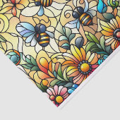 Papier Mousseline Abeilles vitrail colorées (Détail)