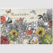 Papier Mousseline Abondance de la décomposition des papillons botani (Recto)