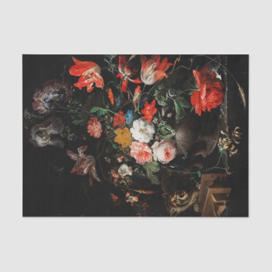 Papier Mousseline Abraham Mignon Le Bouquet Renversé. Floral (Recto)