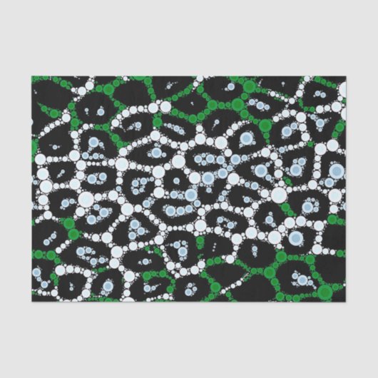 Papier Mousseline Abrégé sur vert cercle de guépard (Recto)