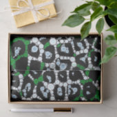 Papier Mousseline Abrégé sur vert cercle de guépard (Cadeau)