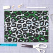 Papier Mousseline Abrégé sur vert cercle de guépard (Artisanat)