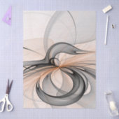 Papier Mousseline Abstract Anthracite Gray Sienna Modern Fractal Art (Artisanat)