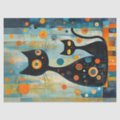 Papier Mousseline Abstract Black Cats Decoupage (Recto)