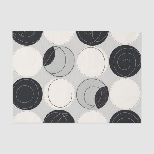 Papier Mousseline Abstract Circle Overlap Pattern (Recto)