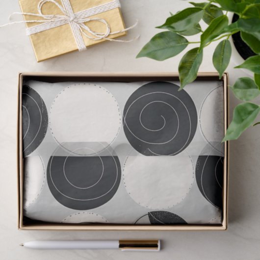 Papier Mousseline Abstract Circle Overlap Pattern (Cadeau)