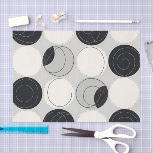 Papier Mousseline Abstract Circle Overlap Pattern (Artisanat)