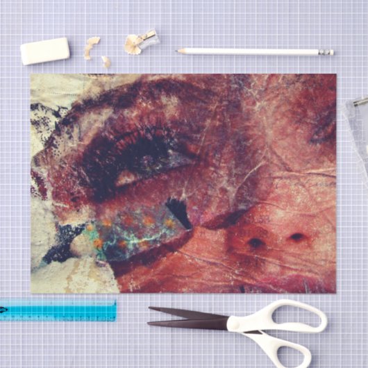 Papier Mousseline Abstract Face Mixed Media collage decoupage (Artisanat)