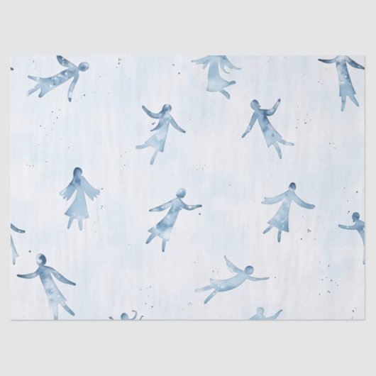 Papier Mousseline Abstract Floating Silhouettes Pattern (Recto)