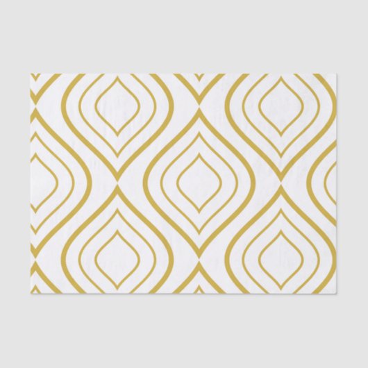 Papier Mousseline Abstract geometrical, white and gold (Recto)