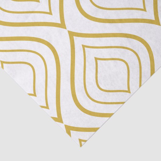 Papier Mousseline Abstract geometrical, white and gold (Détail)
