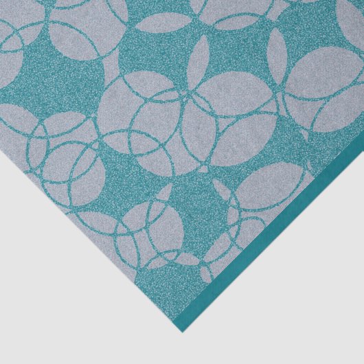 Papier Mousseline Abstract Teal Circles Pattern (Détail)